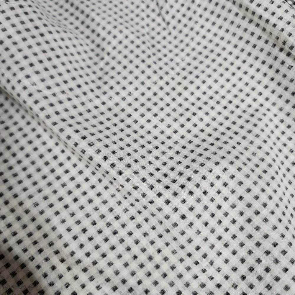 Vintage Handmade Gingham Half Apron Black White Red Tulip Pockets Cottagecore